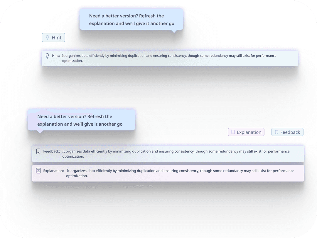 Instant explanations process