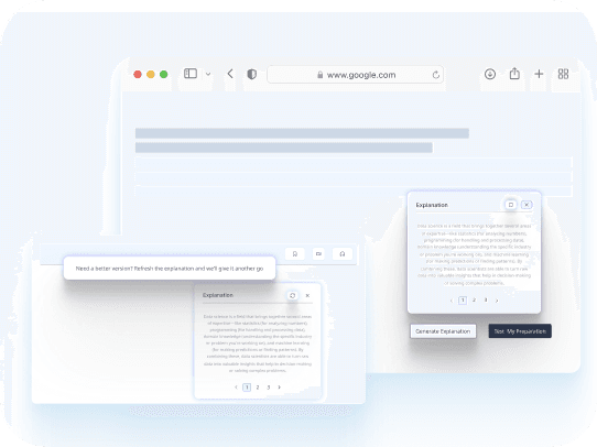 Instant explanations interface